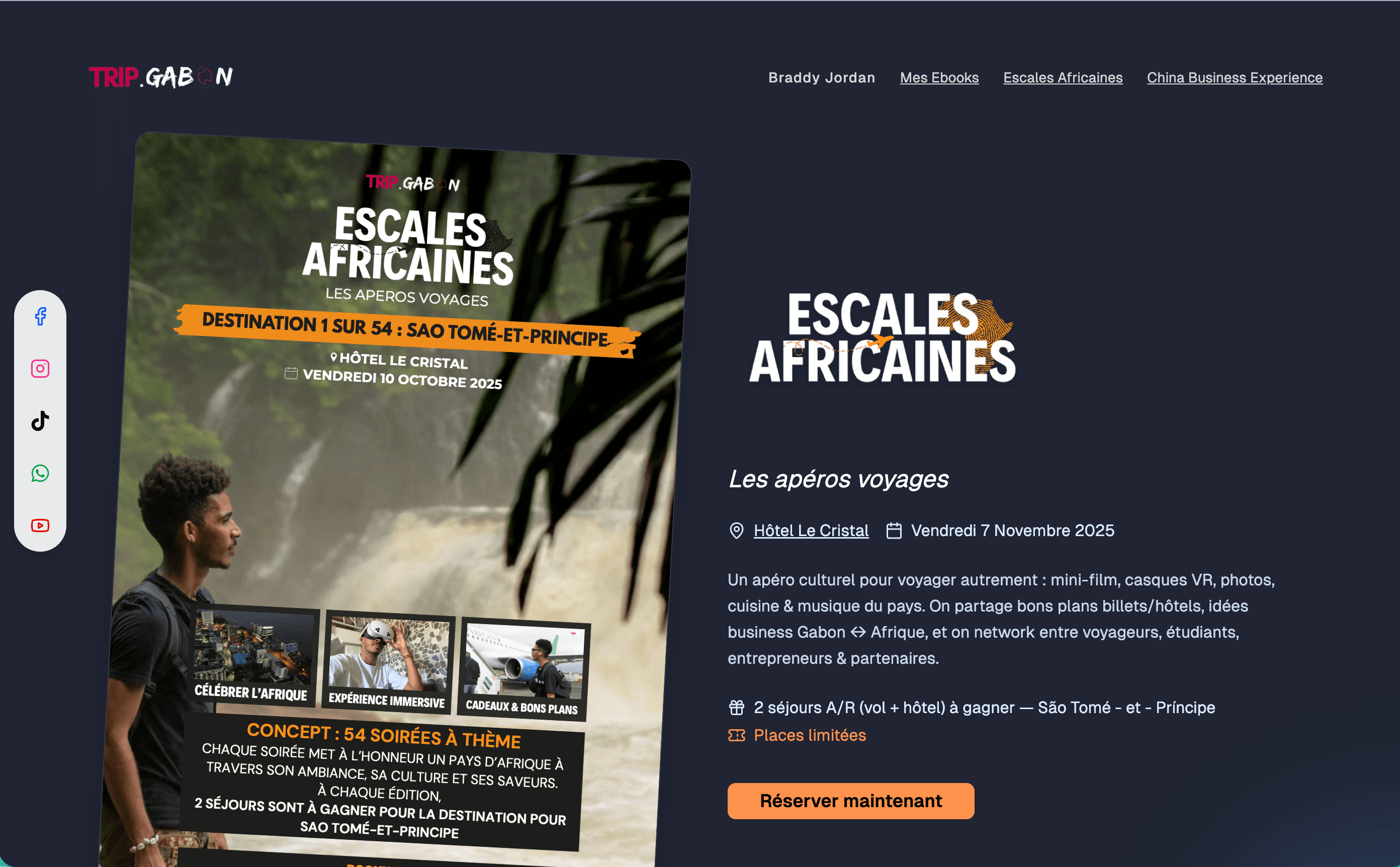 TripGabon — Gestion d'événements & monétisation